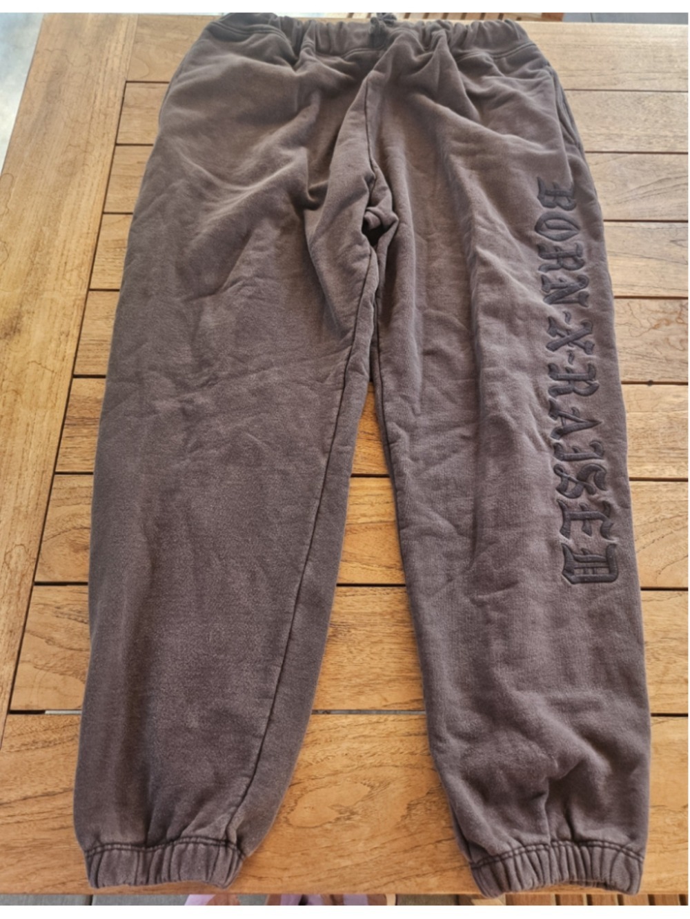Born X Raised Tonal Old English Embroidered Sweatpants Walnut Brown Size XXL